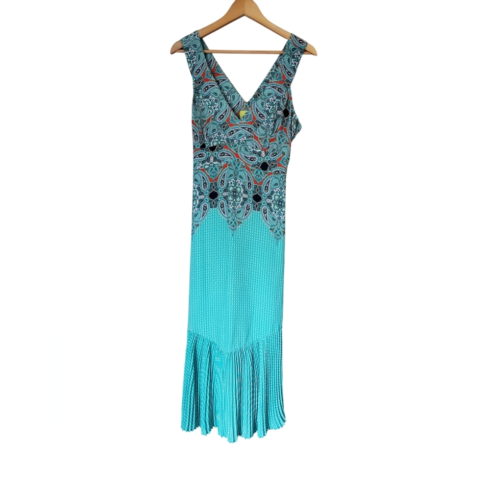 New With Tags Anthropologie Maeve Canyon Creek Turquoise Midi Dress Size 8